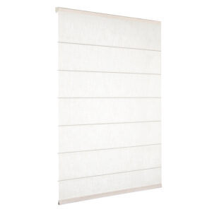 Motorized light filtering linen fabric roman blinds