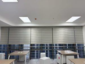 Manual zebra shades installed in a China office project
